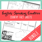 English-Speaking Country Fact Sheets Bundle