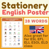 English Stationery Poster | Classroom Item | Classroom Object