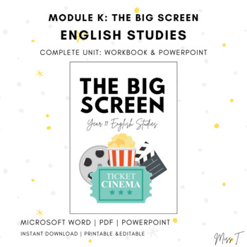 Preview of English Studies Module K: The Big Screen Complete Unit (Workbook & PowerPoint)