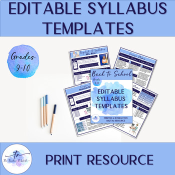 Preview of English Syllabus Template