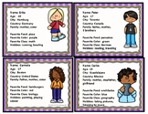 English Character Cards - All about me - Icebreaker for ES