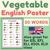 English Vegetable Poster | VEGETABLE English Poster Handou