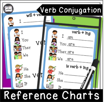 Preview of English Verb Conjugation Charts - Grammar ESL