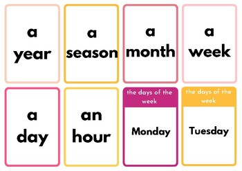 English Vocabulary: Seasons, months, days, weather and time by Miss Plinguo