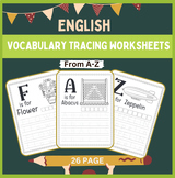 English Vocabulary Tracing Worksheets