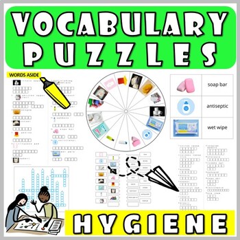 Preview of Vocabulary Worksheets Cards Crossword Word Search Anagram HYGIENE