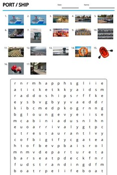English Vocabulary Worksheets Cards Crossword Word Search Anagram PORT SHIP