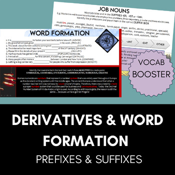 Preview of English Word Formation, Derivatives, Prefixes and Suffixes B-2 FCE Exam Prep