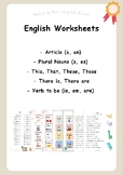 English Worksheets - K1 (Article, Plural Nouns, Demonstrat