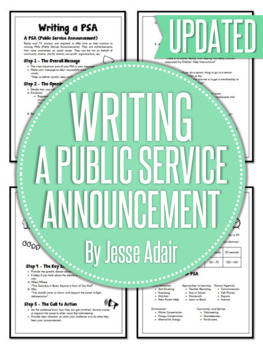 Preview of English: Writing A Public Service Announcement (PSA)