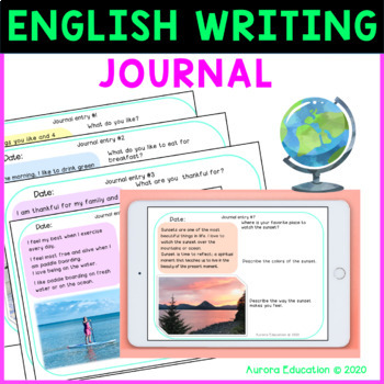 Preview of English Writing Journal for English Language Learners | ESL Journal