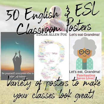 Preview of English and ESL Poster Bundle - 50+ Posters
