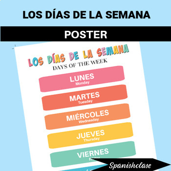 Spanish & English Days of the Week Poster Printable 