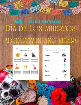 Preview of English and Spanish Days of the Dead Grammar Worksheets (1st-2nd Grade)