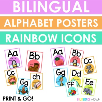 Preview of English and Spanish Icon Alphabet Posters