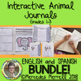 BUNDLE! English and Spanish Interactive Animal Journal Gr. 1-3