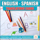 English Spanish Translations Cards