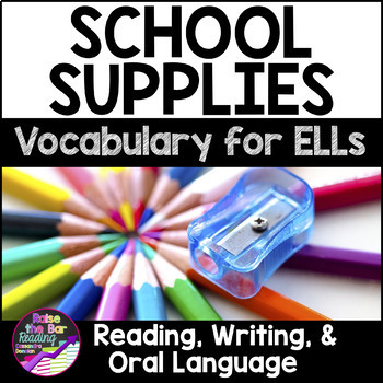 Preview of English as a Second Language ESL ELL - School Supplies Vocabulary Worksheets