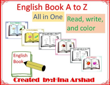 Preview of English book (A to Z)All in one write learn and color