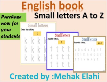 Preview of English book small letters ( A to Z) trace the letters