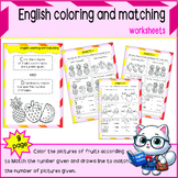 English coloring and matching / Kindergarten and 1st-6th A