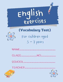 Preview of English exercises Vocabulary Test For children aged 5 - 7 years