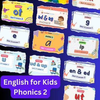 Preview of English for Kids|Close Reading|phonics2|video|presentation link|learning english