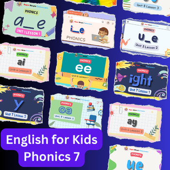 Preview of English for Kids|Close Reading|phonics7|video|presentation link|learning english