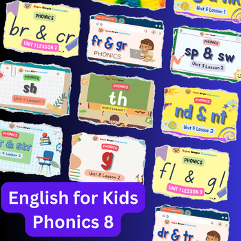 Preview of English for Kids|Close Reading|phonics8|video|presentation link|learning english