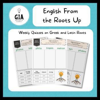 Preview of English from the Roots Up - Weekly Review Worksheet (Writing & Cut/Paste BUNDLE)