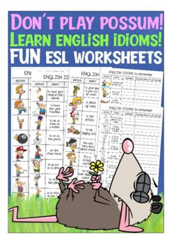 Preview of English idioms workbook / worksheets