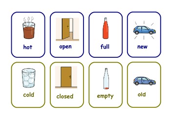 Bilingual Italian/English opposites flashcards .23 pairs .6 pages .