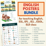 English posters bundle for teaching English, ESL, EFL , EL