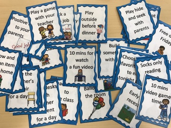 Preview of English reward cards for kids for classroom and home
