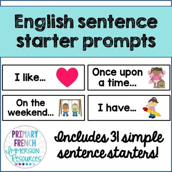 Preview of English sentence starter prompts