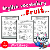 English vocabulary fruit/1st grade-6th grade/Homeschool