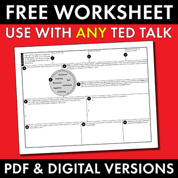 Preview of Enhance TED Talk Lessons: Free Worksheet for Critical Thinking, PDF & Google