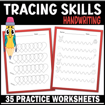 Preview of Enhance Tracing Skills: Pre-Writing Tracing Binder Practice Worksheets
