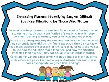 Preview of Enhancing Fluency:Identifying Easy vs Difficult Speaking Situations; Stuttering