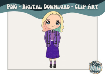 Preview of Enid Girl Wednesday PNG Clipart 300DPI / Clip Art