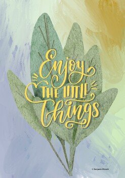 Preview of Enjoy The Little Things Wall Art - Printable Inspirational Wall Home Decor