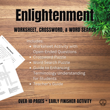 Preview of Enlightenment Crossword Puzzle, Word Search & Worksheet: Early Finisher Task