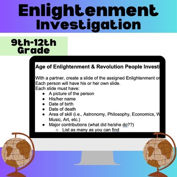 Preview of Enlightenment Investigation | Philosophers | World History | 9th,10th,11th,12th