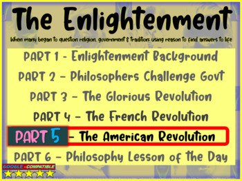 Preview of THE ENLIGHTENMENT (PART 5: AMERICAN REVOLUTION) Engaging Slides and Handouts