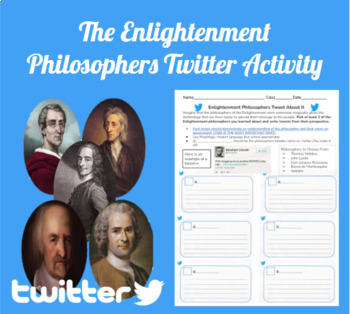Preview of Enlightenment Philosophers Extension Activity: Tweet About It!