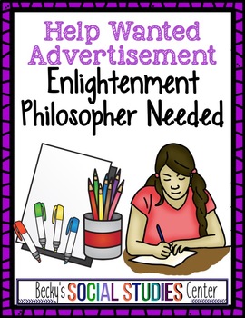 Preview of Enlightenment Philosophers Project: Help Wanted Advertisement
