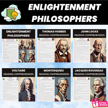 Preview of Enlightenment Philosophers Reading Comprehension Bundle | Government and Society