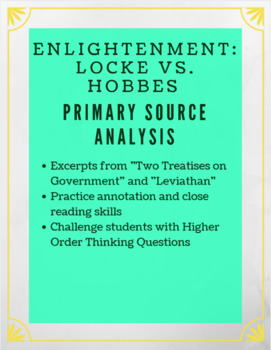 Preview of Enlightenment Primary Source Analysis: John Locke & Thomas Hobbes