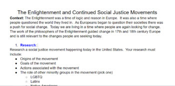 Preview of Enlightenment Social Justice Project