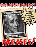 Enlightenment Thinker Memes Activity or Worksheet for Worl